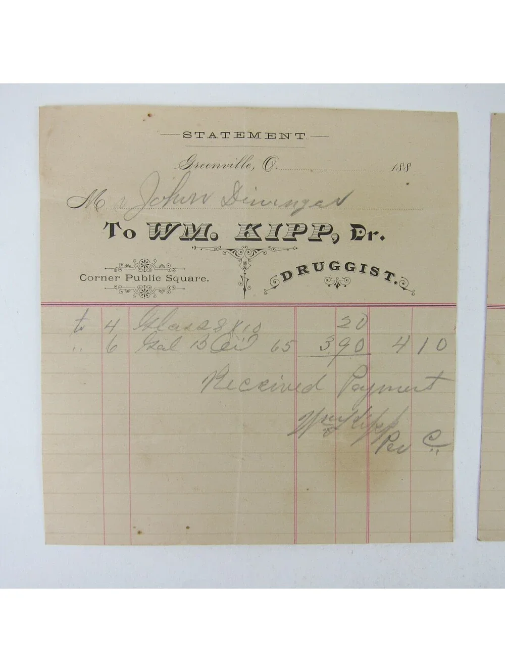 N/A sales receipt